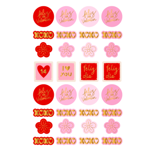 Set de stickers Foil San Valentín