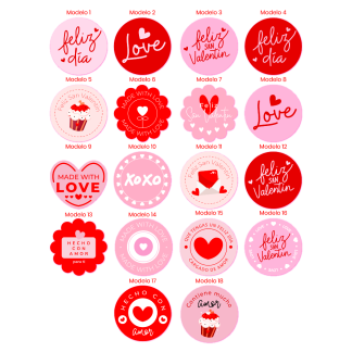 San Valentín-Stickers (4x4cm)