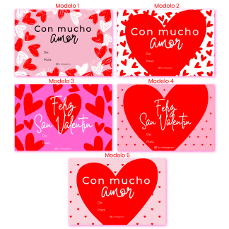 Tarjetas San Valentín (9,4x6,3cm)