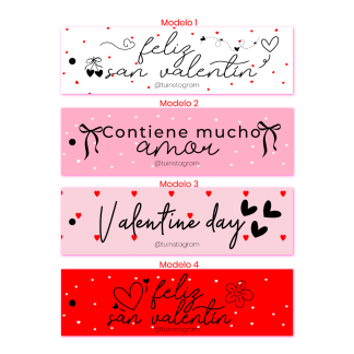 San Valentín-Tags Foil Rectangular