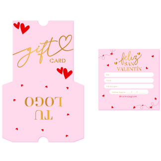 Gift Card (9.2x9.2cm) Cuadradas con foil + Sobre San Valentín