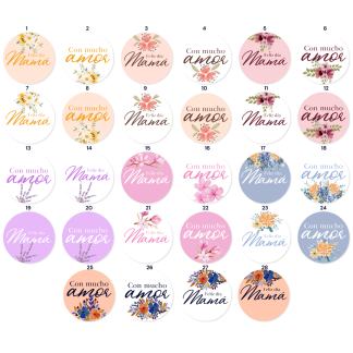 Stickers 4x4cm - Dia de las Madres 2025