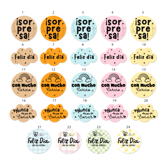 Stickers foil 4cm - Día de la niñez/niño