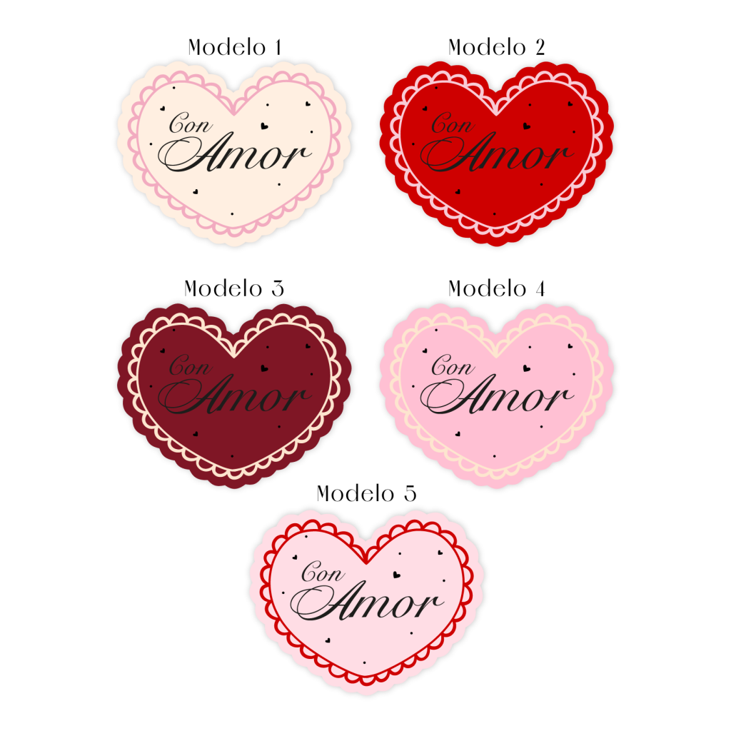 San Valentín-Stickers Foil 6x4.75cm - Papelería creativa full color