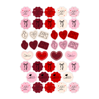 San Valentín-Set de Stickers Foil-Stickers surtidos